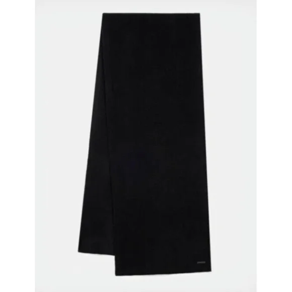 ALLSAINTS Garter Roll Scarf Black 16''x80'' - Picture 3 of 5